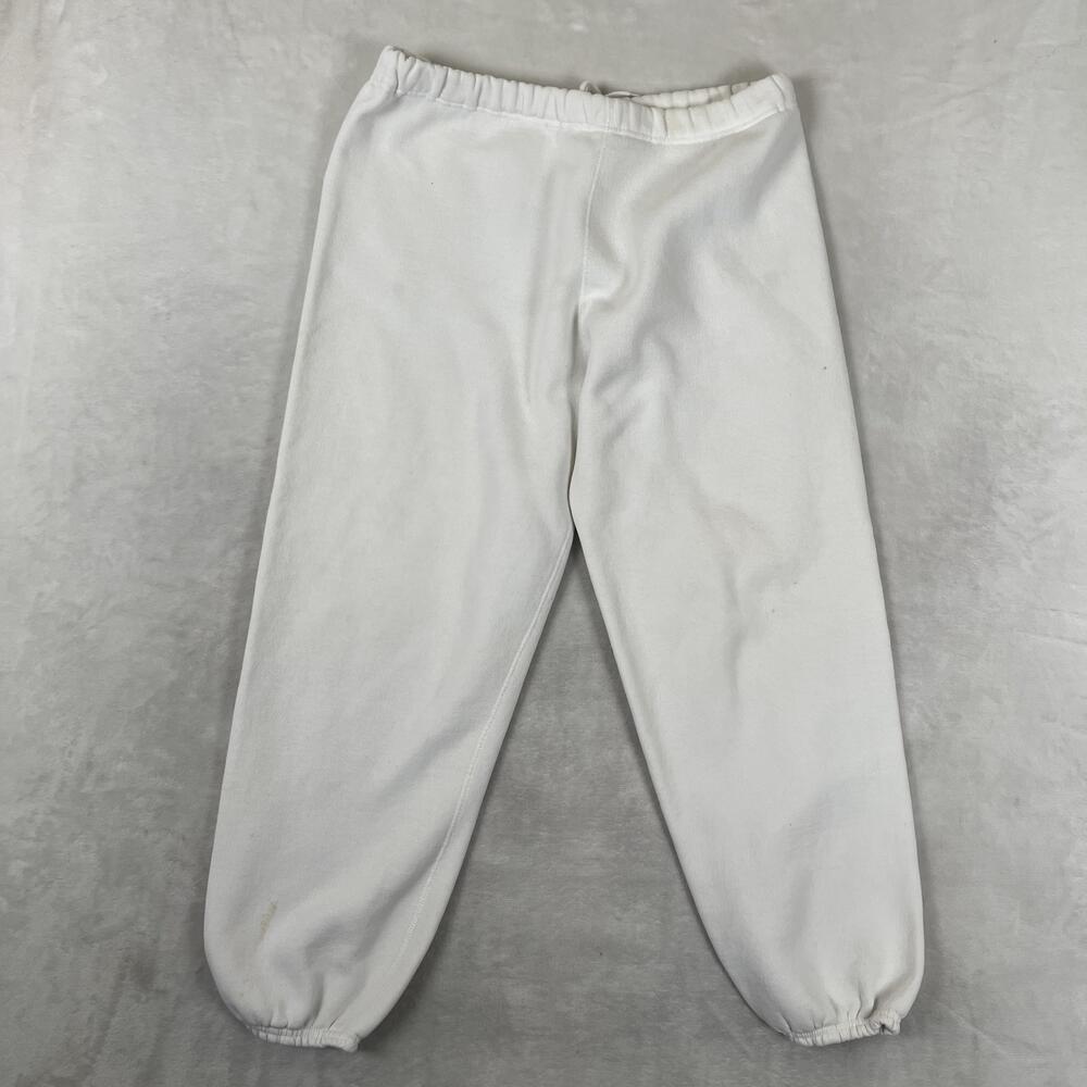 Vintage Discus Athletic Sweatpants Mens Large White Fleece Joggers USA Made